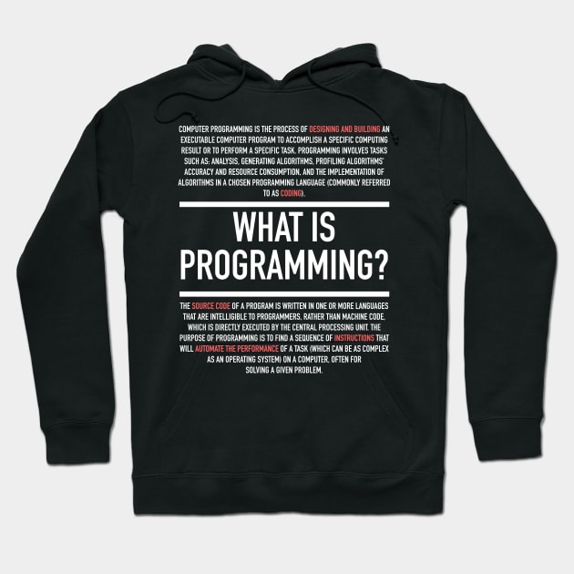 Programming Defined - Computer Teacher Hoodie by Hidden Verb